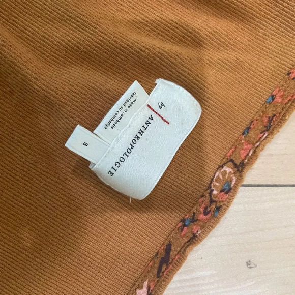 ANTHROPOLOGIE Annette Thermal Waffle Knit/Floral Top - Small - Picture 4 of 8